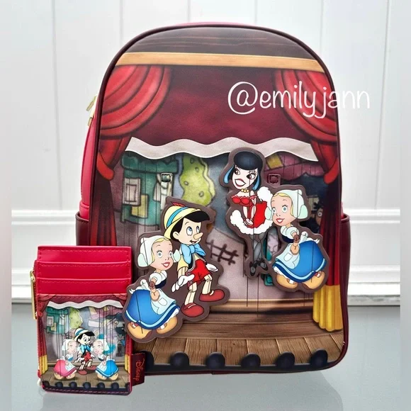 Pinocchio♠️Marionette Backpack Set Loungefly Disney Pinocchio Dancing Mini Backpack | Hot Topic main image 3